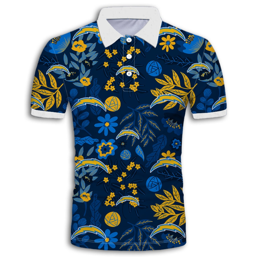 Los Angeles Chargers Aloha Hawaiian Polo Shirt