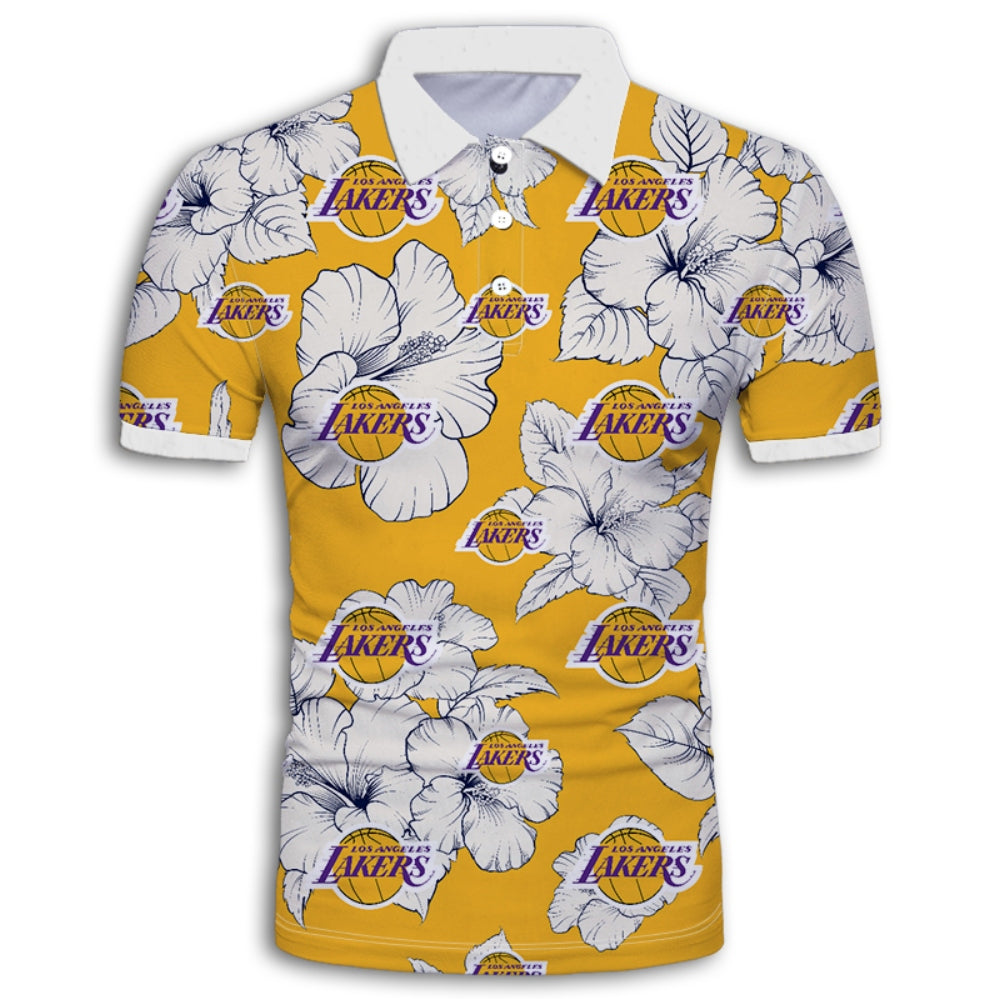 Los Angeles Lakers Tropical Floral Polo Shirt – SportsDexter
