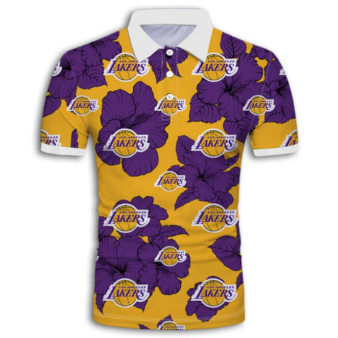Los Angeles Lakers Tropical Floral Polo Shirt