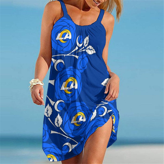 Los Angeles Rams Women Floral Beach Dress