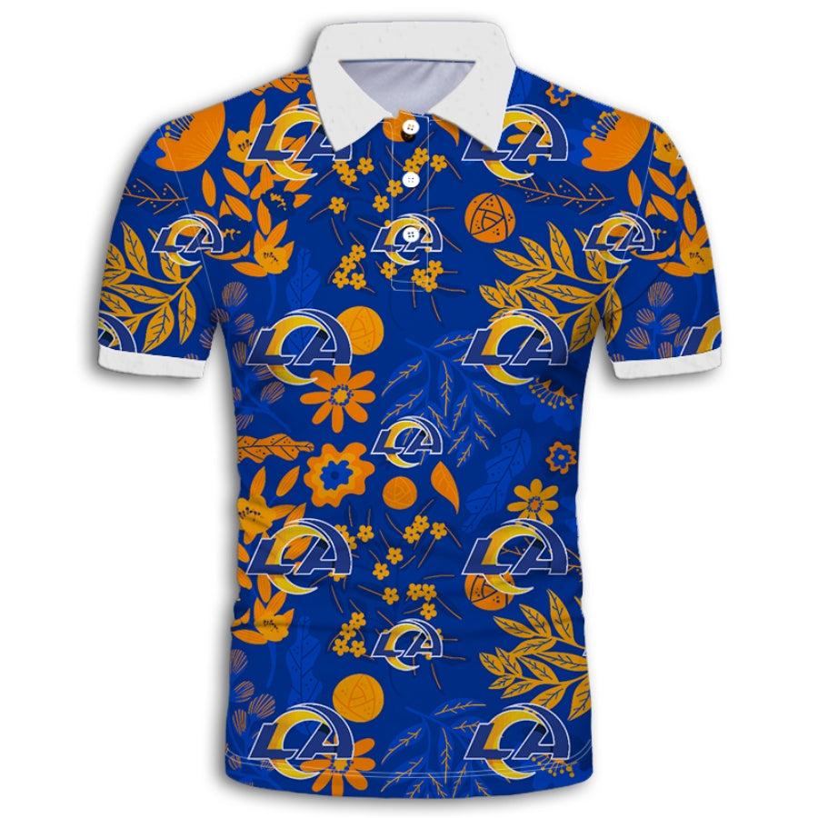 Los Angeles Rams Aloha Hawaiian Polo Shirt