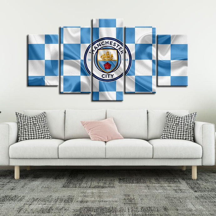 Manchester City Fabric Flag Look Canvas
