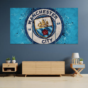 Manchester City Geometric Art Wall Canvas 1
