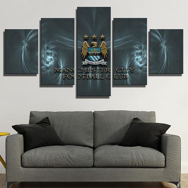 Manchester City Green Emblem Wall Canvas