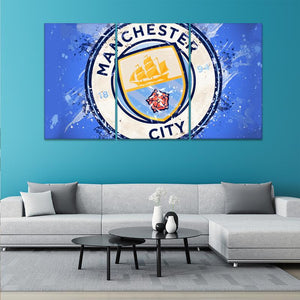 Manchester City Paint Splash Wall Canvas 1