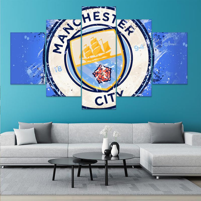 Manchester City Paint Splash Wall Canvas