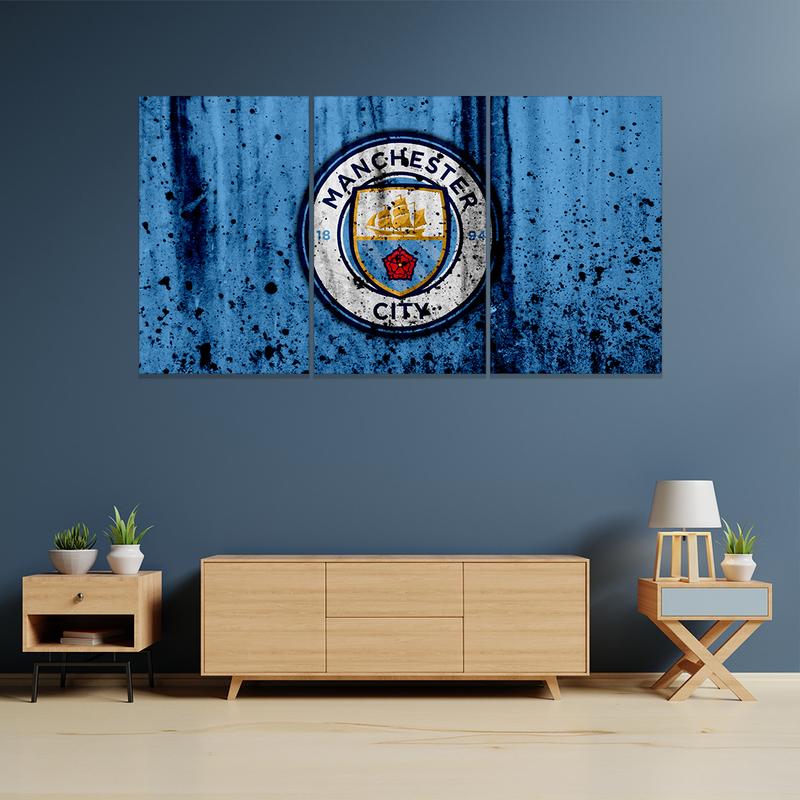 Manchester City Rough Look Wall Canvas 1