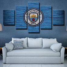 Load image into Gallery viewer, Manchester City Wooden Look Wall Canvas