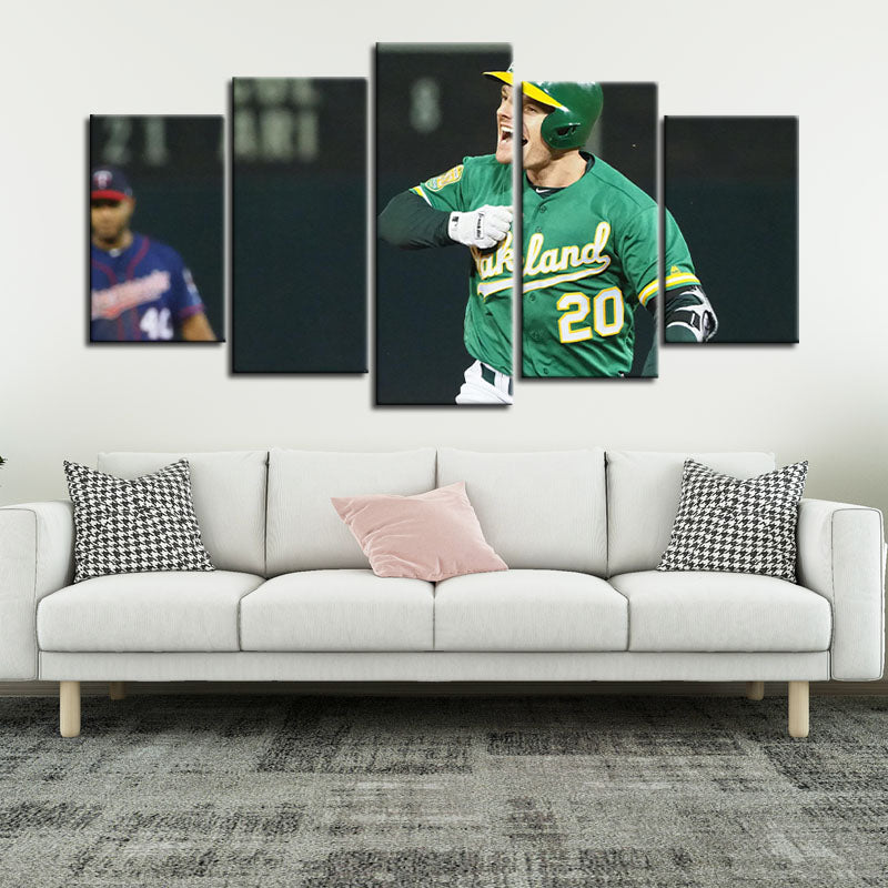 Mark Canha Oakland Athletics Wall Canvas