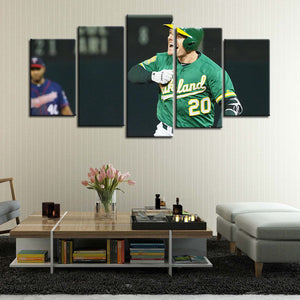 Mark Canha Oakland Athletics Wall Canvas