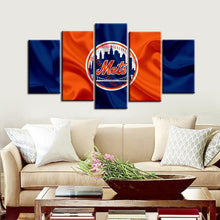 Load image into Gallery viewer, New York Mets Fabric Flag 5 Pieces Wall Painting Canvas