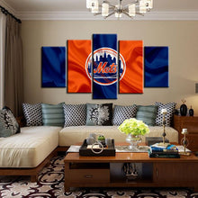 Load image into Gallery viewer, New York Mets Fabric Flag Canvas
