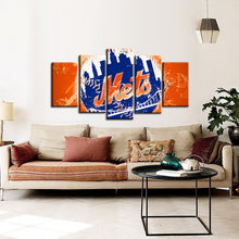 Load image into Gallery viewer, New York Mets Paint Splash 5 Pieces Wall Painting Canvas