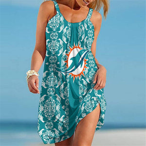 Miami Dolphins Women Casual Beach Dress