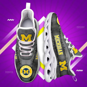 Michigan Wolverines Casual 3D Air Max Running Shoes