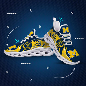 Michigan Wolverines Casual 3D Air Max Running Shoes