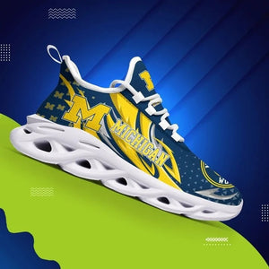 Michigan Wolverines Casual 3D Air Max Running Shoes