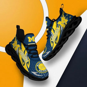 Michigan Wolverines Casual 3D Air Max Running Shoes