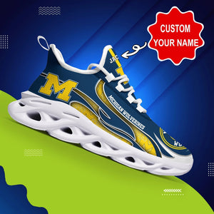 Michigan Wolverines Casual 3D Air Max Running Shoes