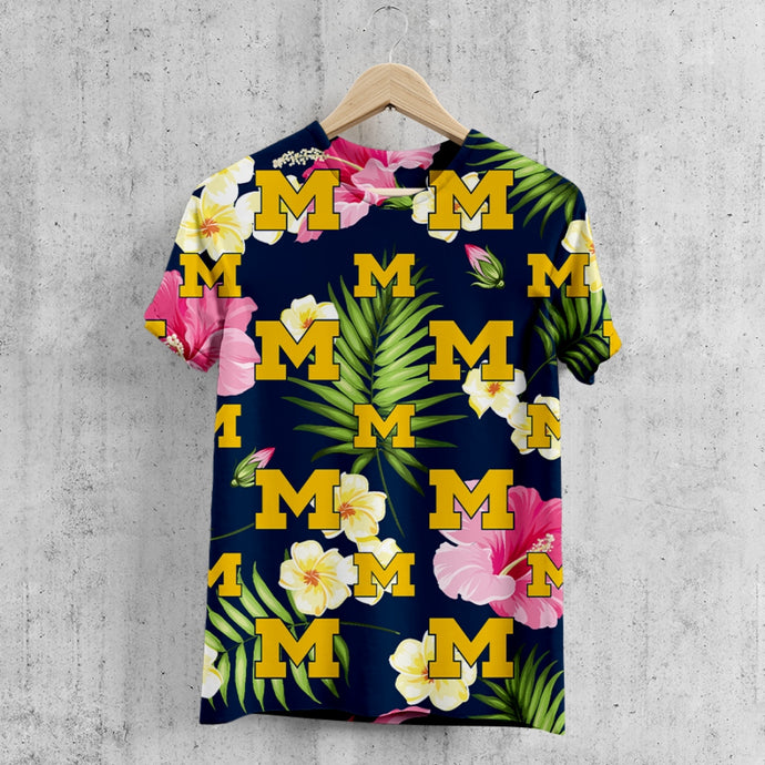 Michigan Wolverines Summer Floral T-Shirt