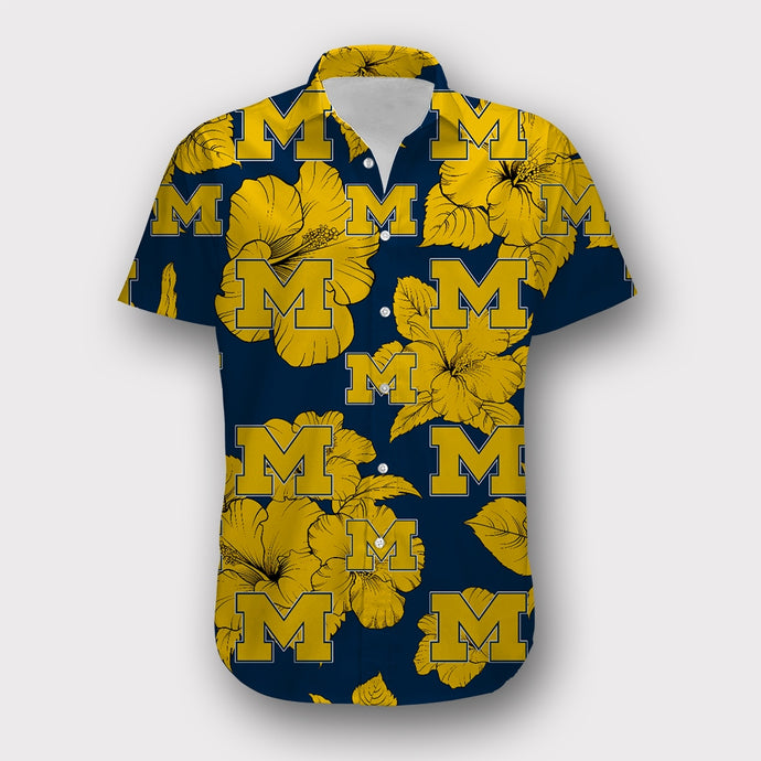 Michigan Wolverines Tropical Floral Shirt