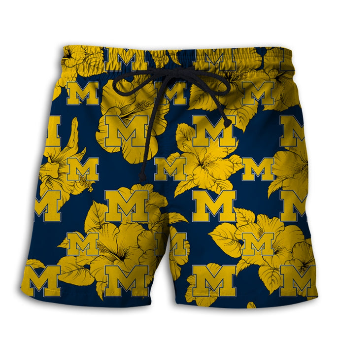 Michigan Wolverines Tropical Floral Shorts