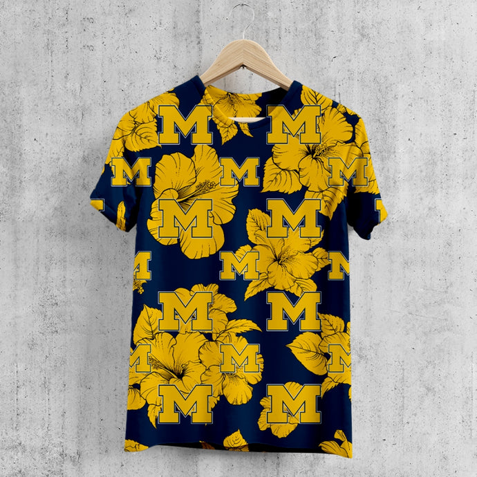Michigan Wolverines Tropical Floral T-Shirt