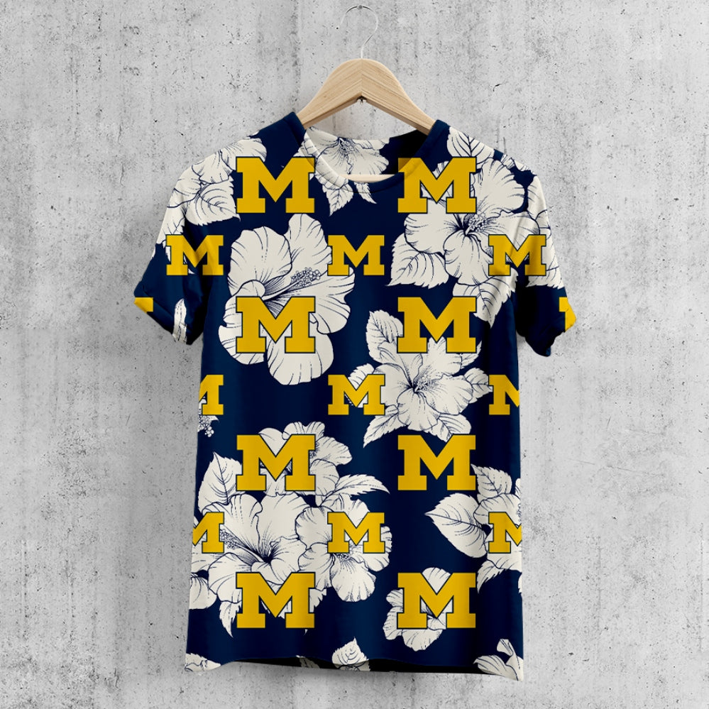 Michigan Wolverines Tropical Floral T-Shirt