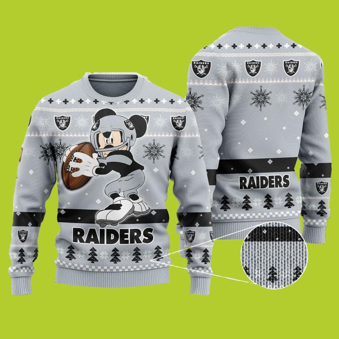 Las Vegas Raiders Mickey Mouse Ugly Christmas Sweatshirt