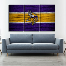 Load image into Gallery viewer, Minnesota Vikings Wooden Look Wall Canvas 2