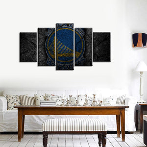 Golden State Warriors Rock Style 5 Pieces Wall Painting Canvas