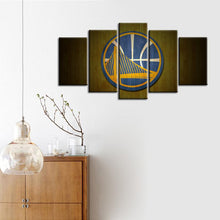 Load image into Gallery viewer, Golden State Warriors Wooden Style 5 Pieces Wall Painting Canvas