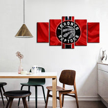 Load image into Gallery viewer, Toronto Raptors Fabric Flag Look 5 Pieces Painting Canvas