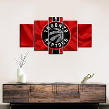 Load image into Gallery viewer, Toronto Raptors Fabric Flag Look 5 Pieces Painting Canvas