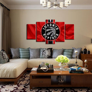 Toronto Raptors Fabric Flag Look 5 Pieces Painting Canvas