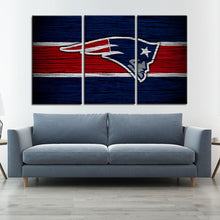 Load image into Gallery viewer, New England Patriots Wooden Look Wall Canvas 2