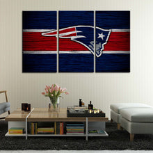 Load image into Gallery viewer, New England Patriots Wooden Look Wall Canvas 2