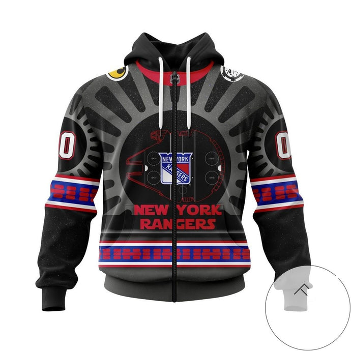 New York Rangers Star Wars Casual Zipper Hoodie