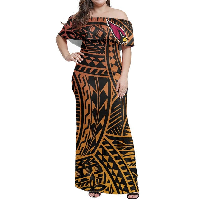 Arizona Cardinals Women Elegant Aloha Maxi Dress