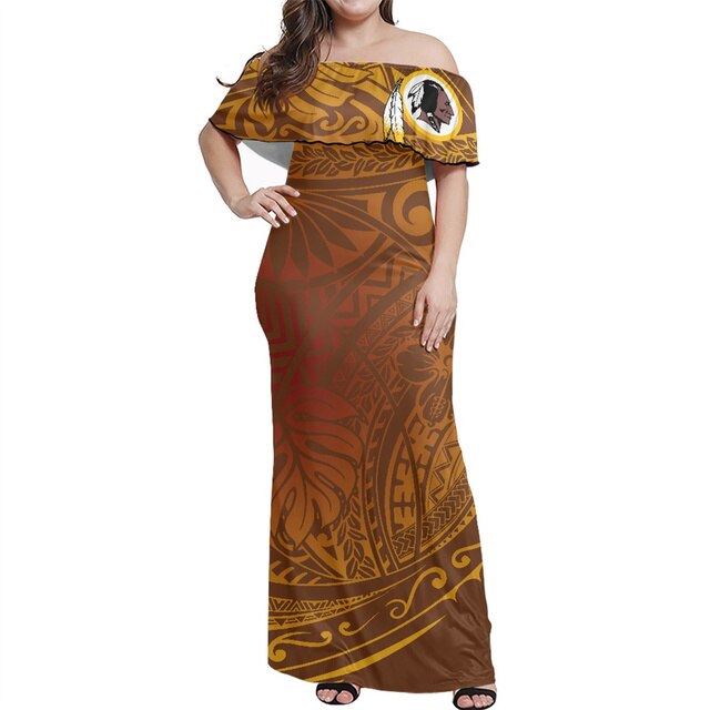 Washington Commanders Women Elegant Aloha Maxi Dress