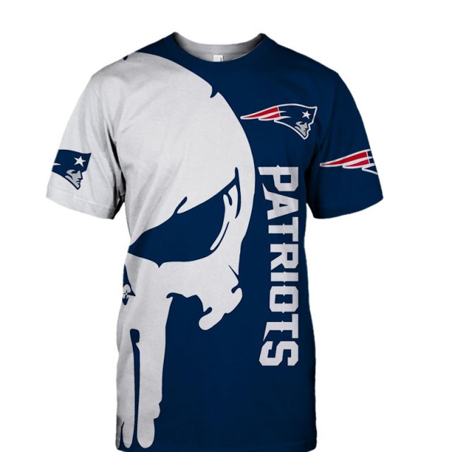 New England Patriots Skull 3D T-Shirt