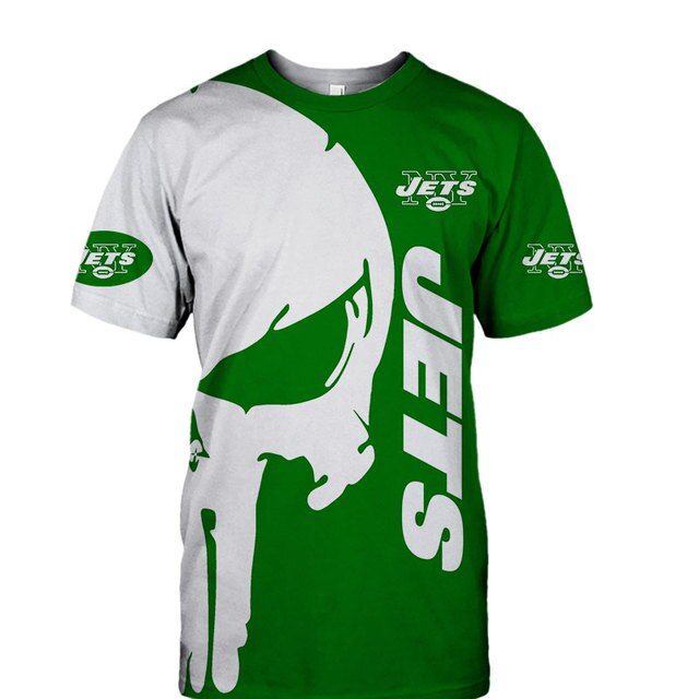 New York Jets Skull 3D T-Shirt