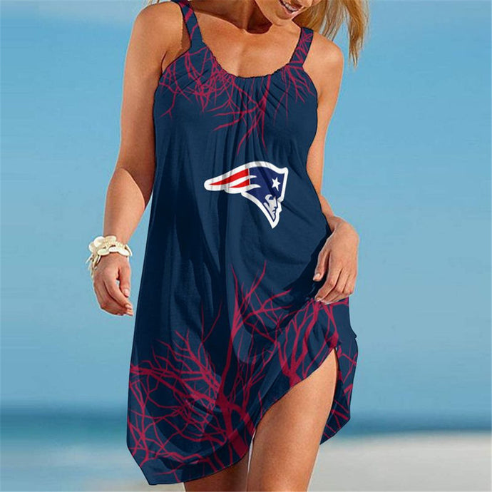 New England Patriots Women Casual Beach Dress
