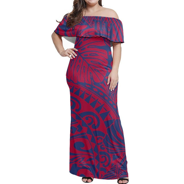 New York Giants Women Elegant Aloha Maxi Dress