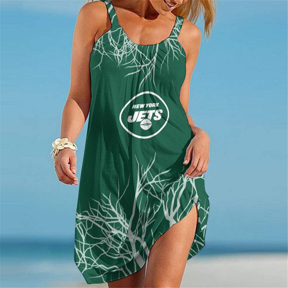 New York Jets Women Casual Beach Dress