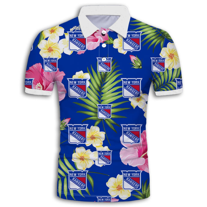 New York Rangers Summer Floral Polo Shirt