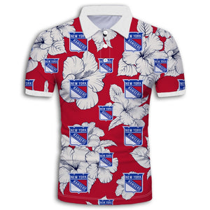 New York Rangers Tropical Floral Polo Shirt