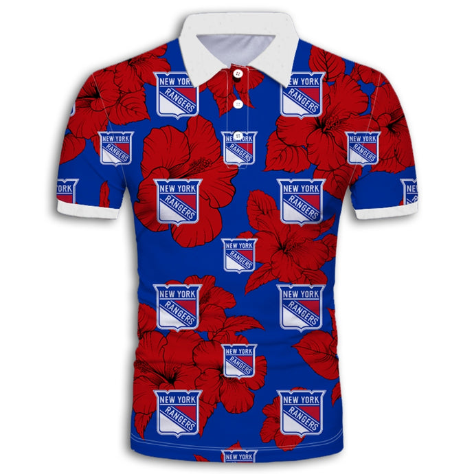 New York Rangers Tropical Floral Polo Shirt