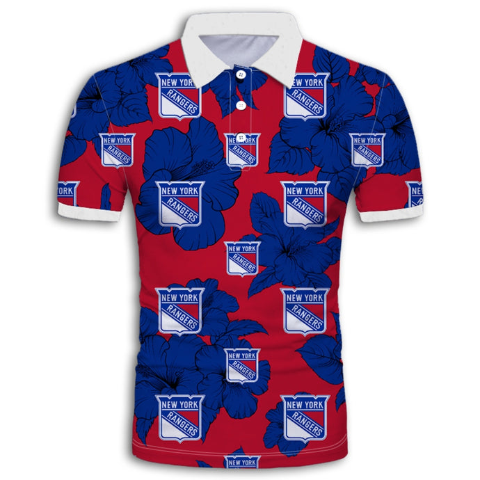 New York Rangers Tropical Floral Polo Shirt