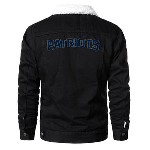 New England Patriots Fur Denim Jacket